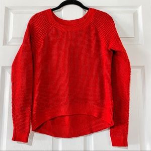 Old Navy high-low, red waffle knit sweater